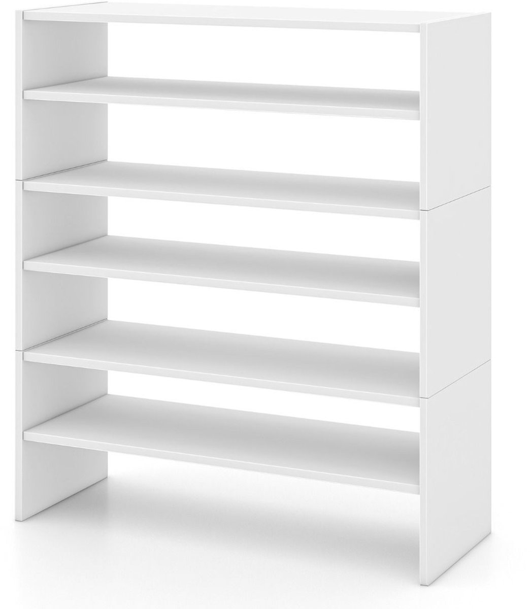 Opbergkast voor Schoenen - Stapelbaar 5-Laags Schoenenrek - Vrij Combineerbaar - Hal/Entree - Wit (5487571408926)