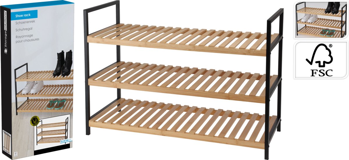 Relaxwonen - Schoenenrek - industrieel - FSC-gecertificeerd bamboe (8720604535815)