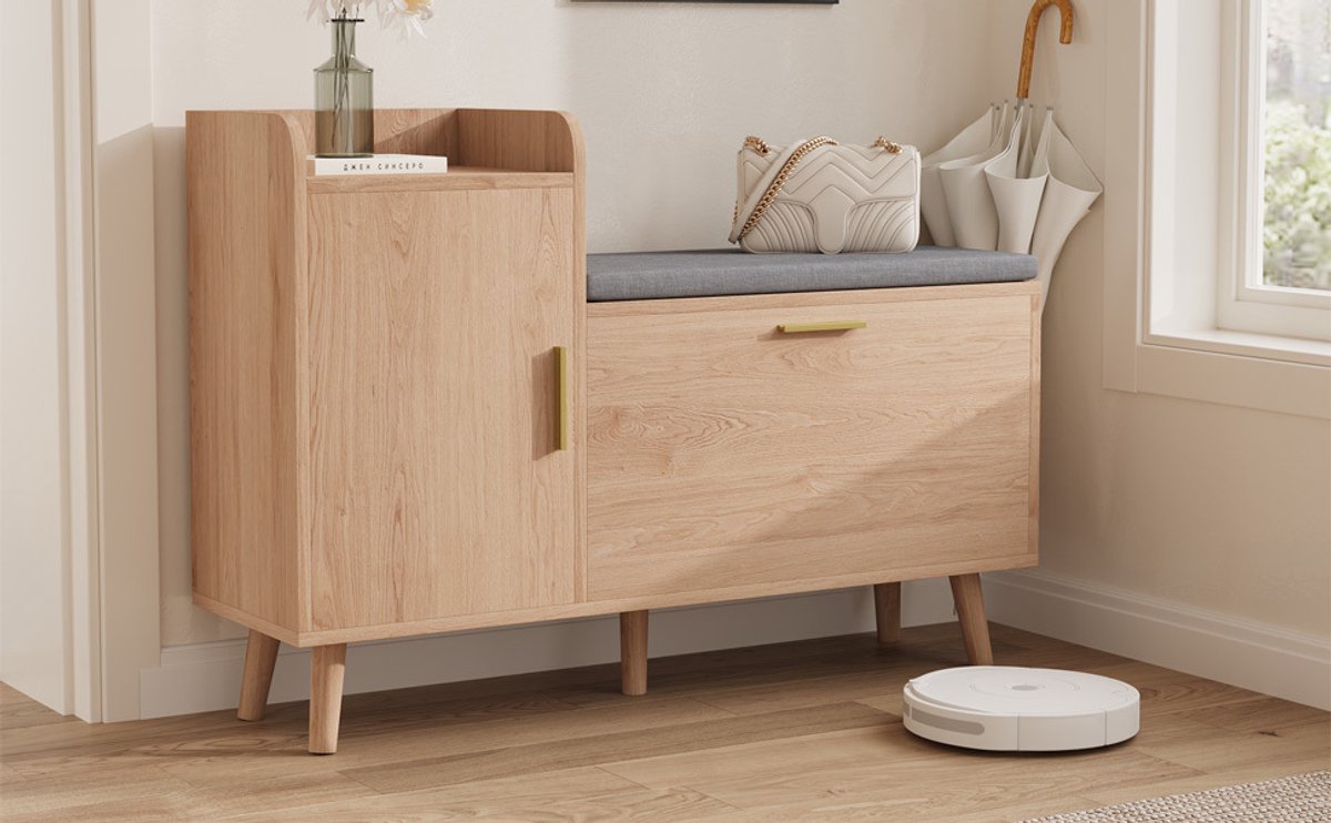 Schoenenbank - Schoenenrek - 1 Schoenenlade - 1 Kast - Zitbank - Kast - 100 × 35 × 69,5 cm (L × B × H) (8721472112313)