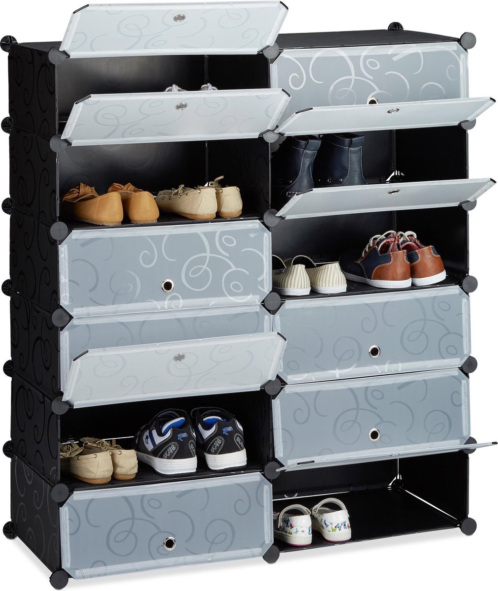 Schoenenkast - 108x94x37 cm - zwart (4052025955946)