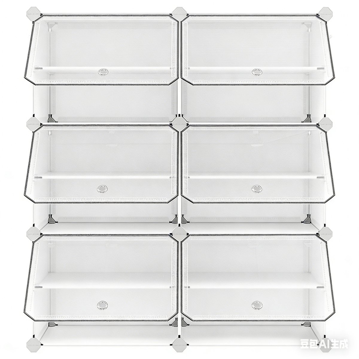 Schoenenkast 6-delig 30x40x30 cm,wit Opbergkast Opbergmodule, modulair ontwerp, stapelbaar of afzonderlijk te gebruiken, met transparant deksel voor eenvoudig overzicht van de inhoud, geschikt voor hal en slaapkamer (4255839496135)