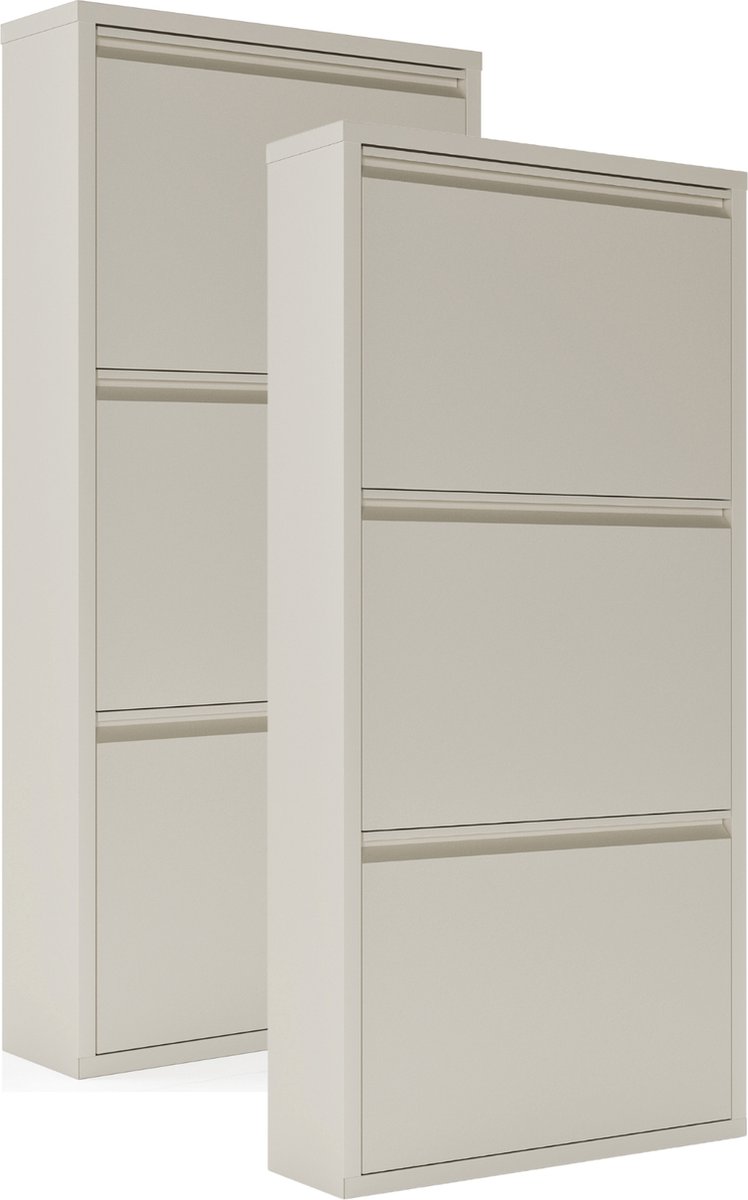 Schoenenkast Bodi 3-vaks Soft Beige (set van 2) (8720061059572)