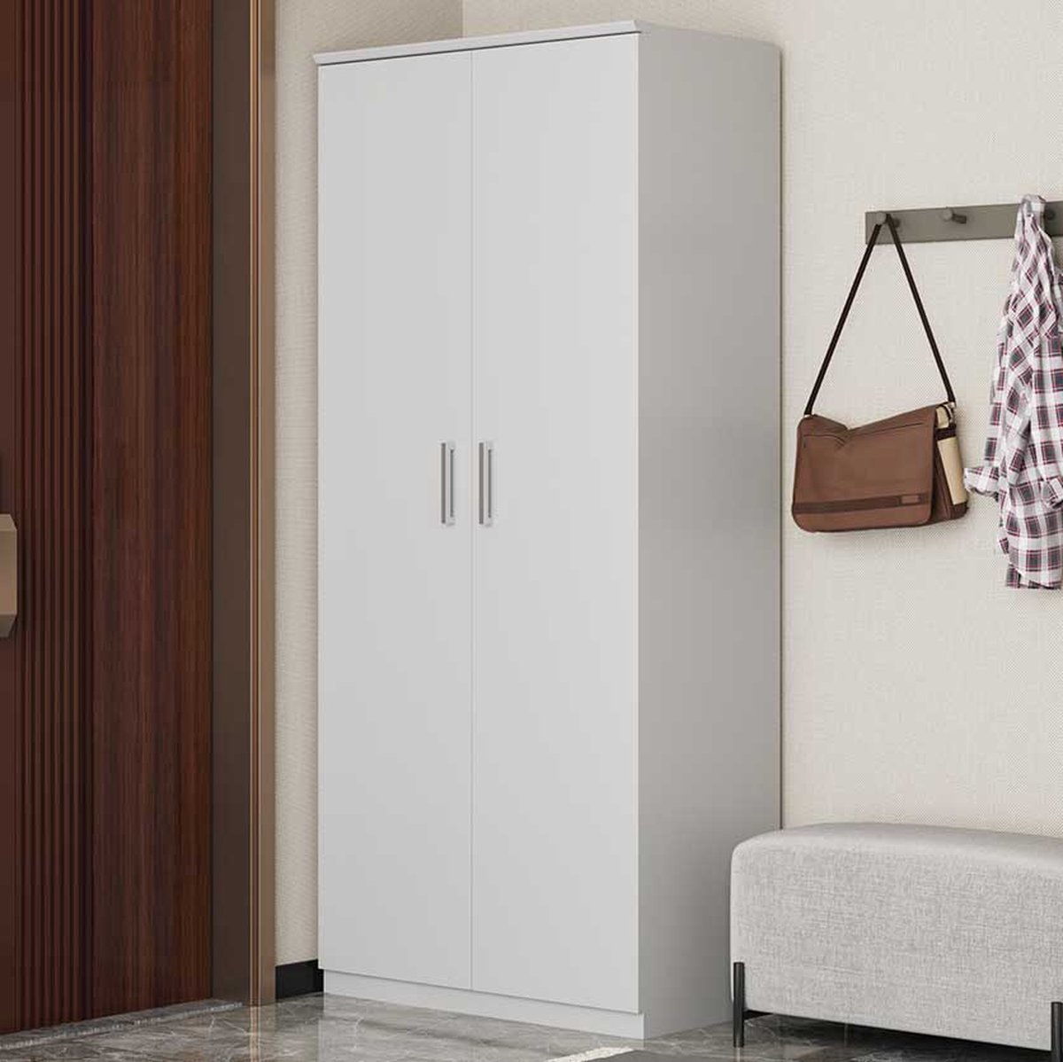 Schoenenkast Nikkie-wit - Rousseau - Schoenenkast - Wit - Spaanplaat (5400860522011)