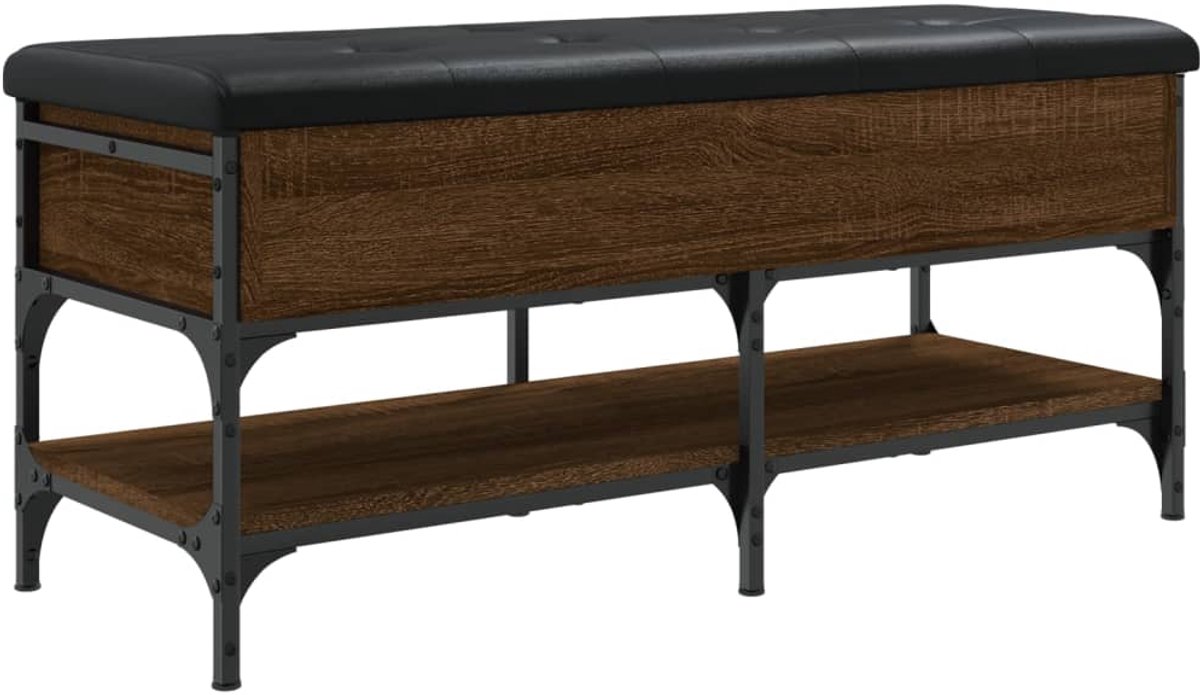 Schoenenkast | Schoenenbank 102x42x45 cm bewerkt hout sonoma eikenkleurig (6932537459430)
