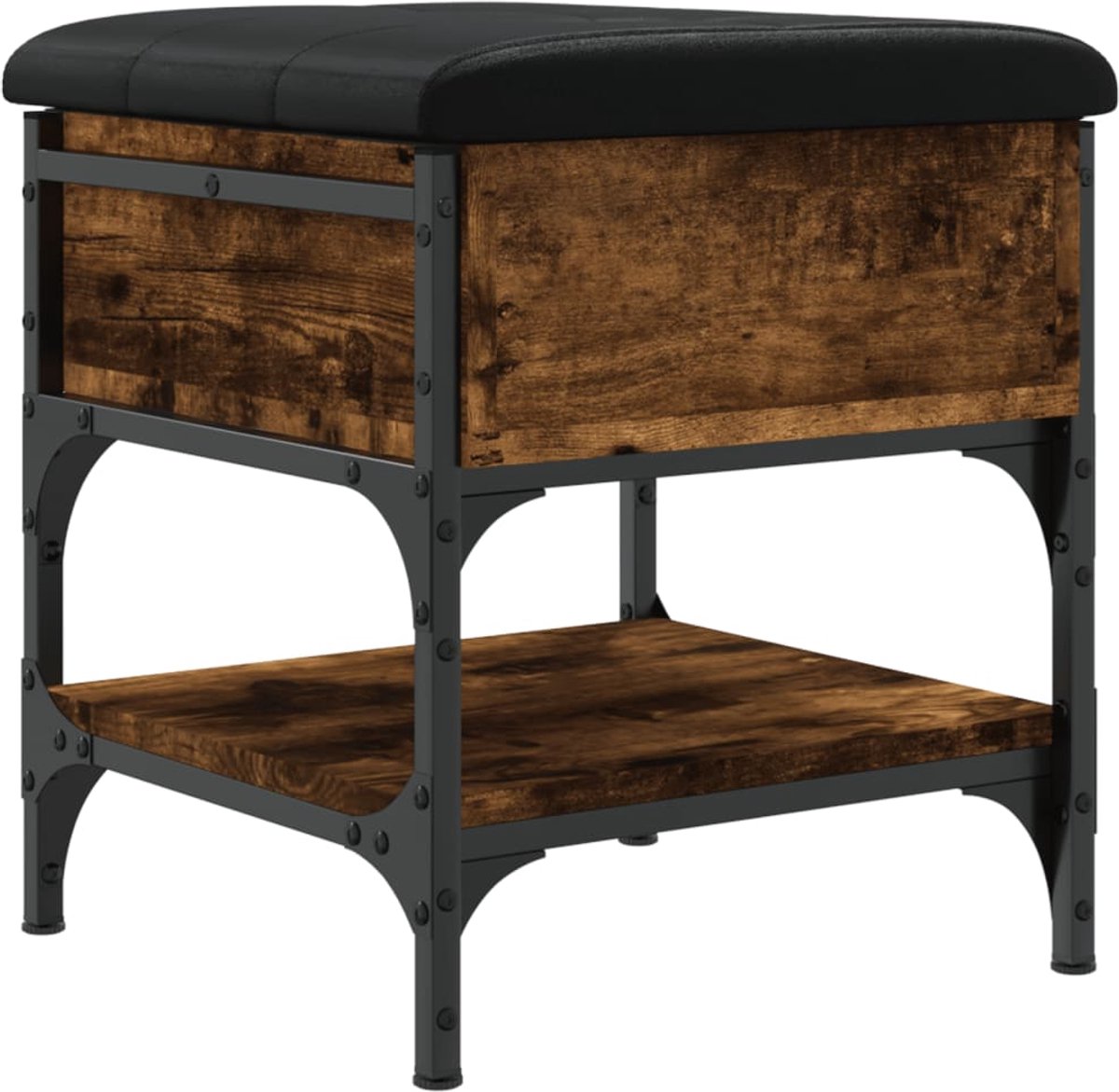 Schoenenkast | Schoenenbank 42x42x45 cm bewerkt hout gerookt eikenkleurig (6932537459522)