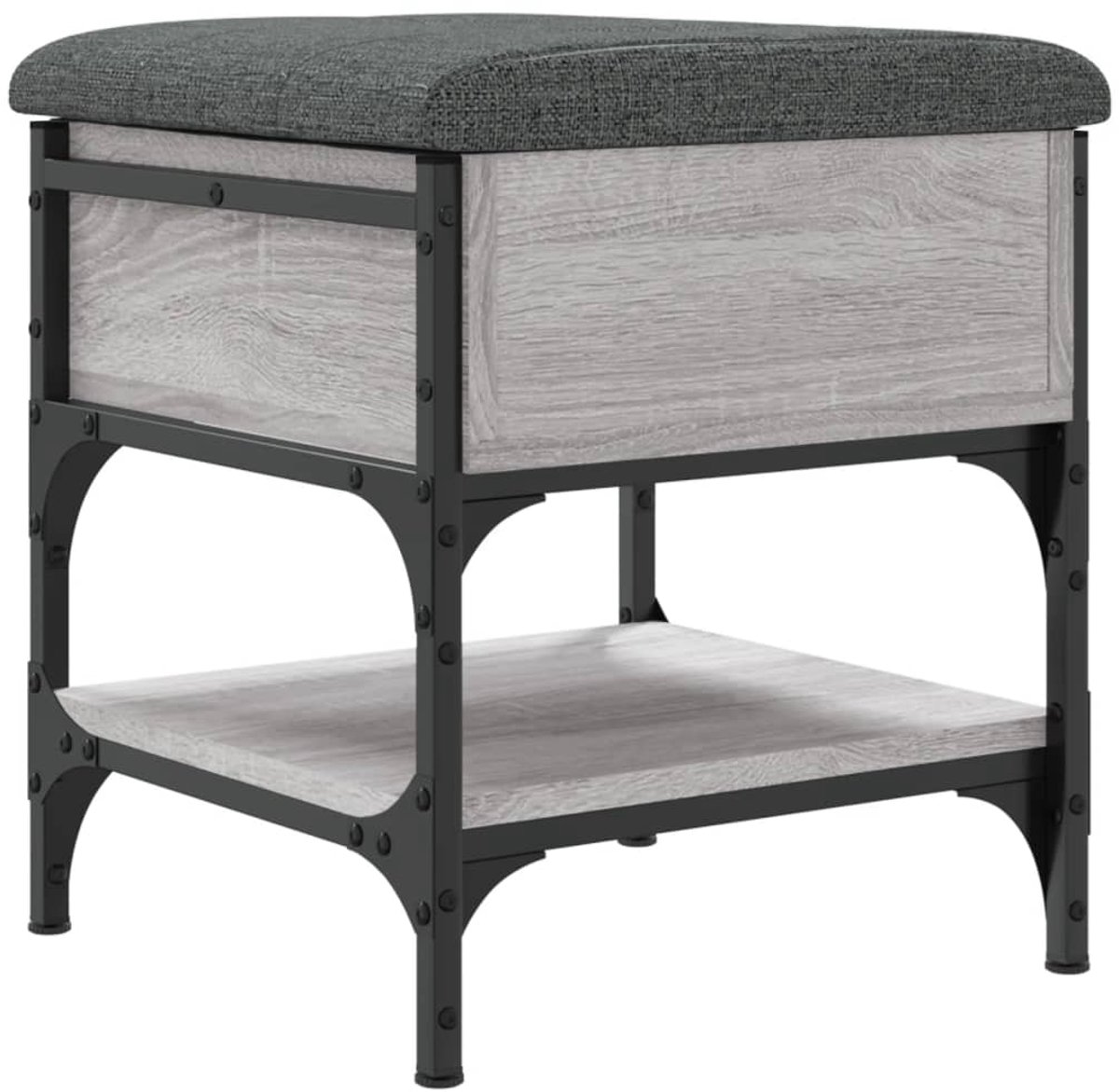 Schoenenkast | Schoenenbank 42x42x45 cm bewerkt hout grijs sonoma eikenkleurig (6932537459539)