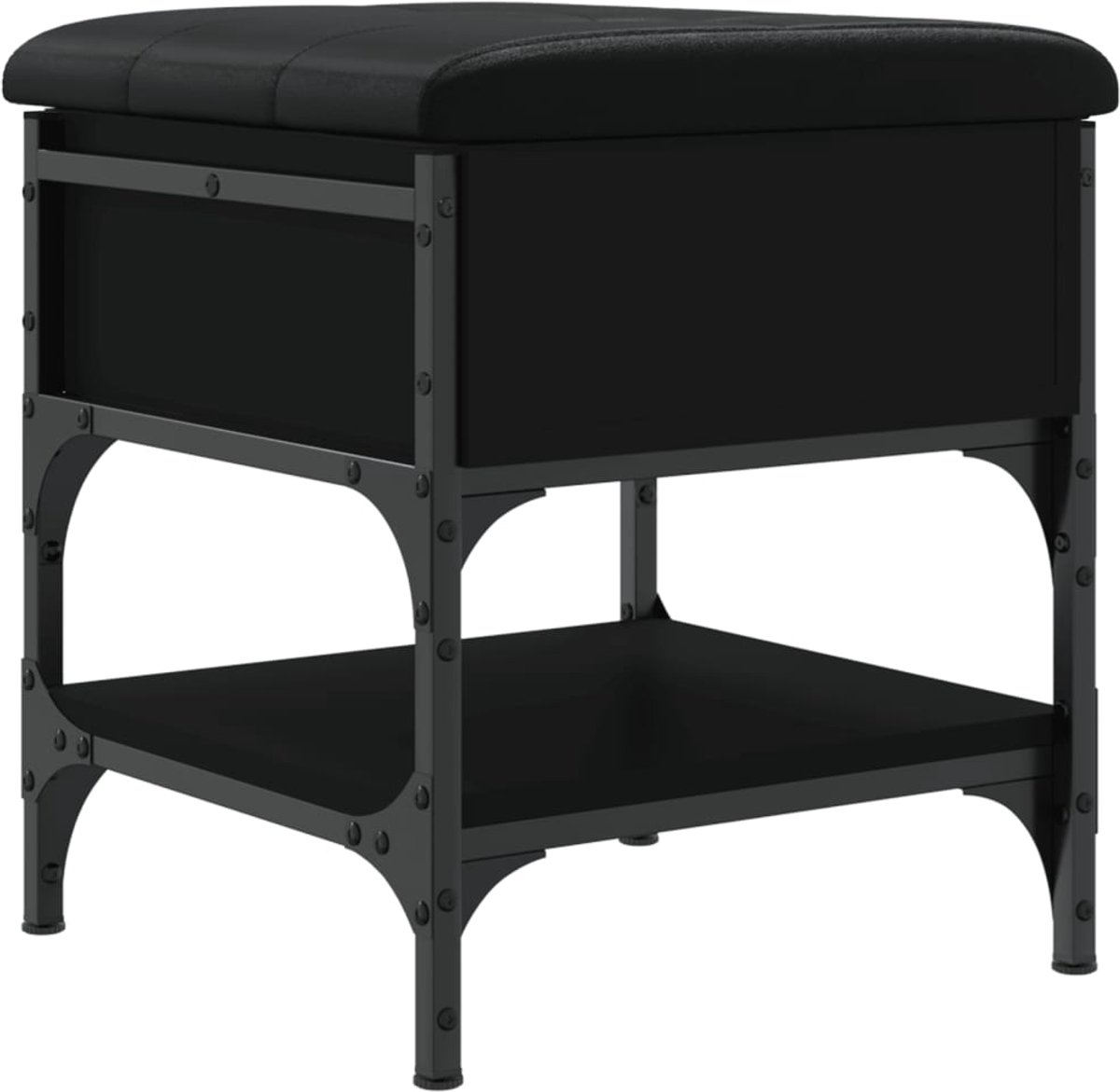 Schoenenkast | Schoenenbank 42x42x45 cm bewerkt hout zwart (6932537459546)