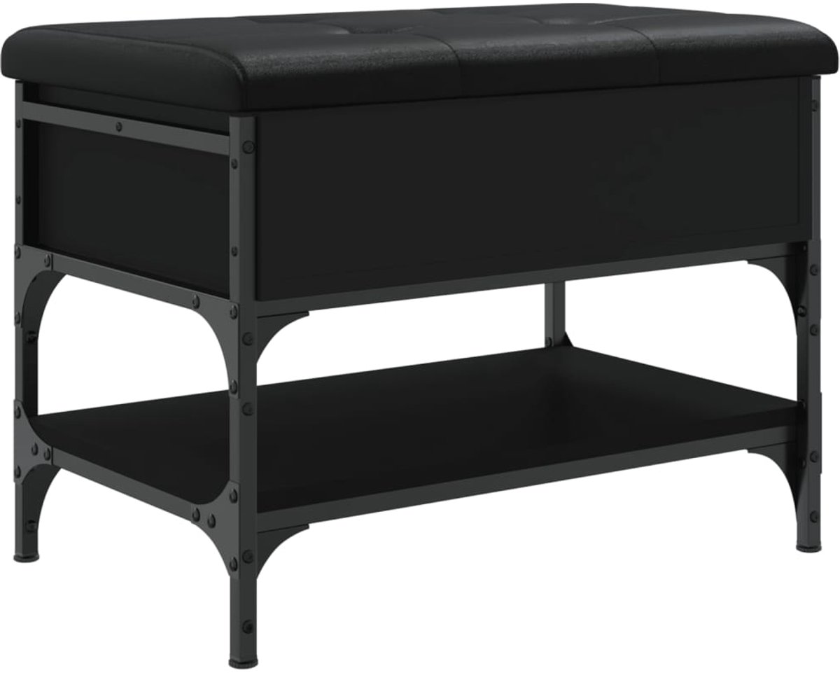 Schoenenkast | Schoenenbank 62x42x45 cm bewerkt hout zwart (6932537459645)