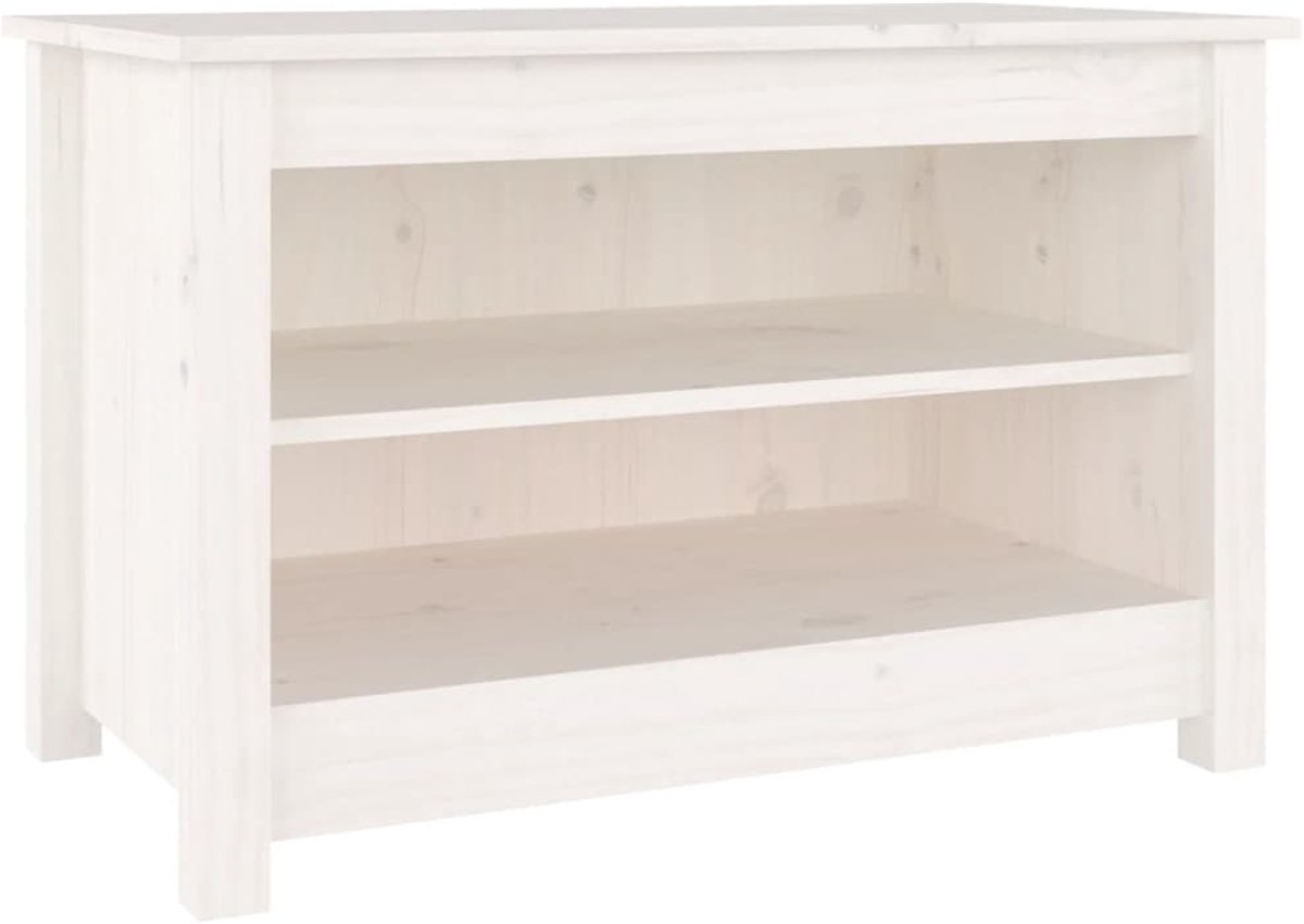 Schoenenkast | Schoenenbank 70x38x45,5 cm massief grenenhout wit (6932537459652)