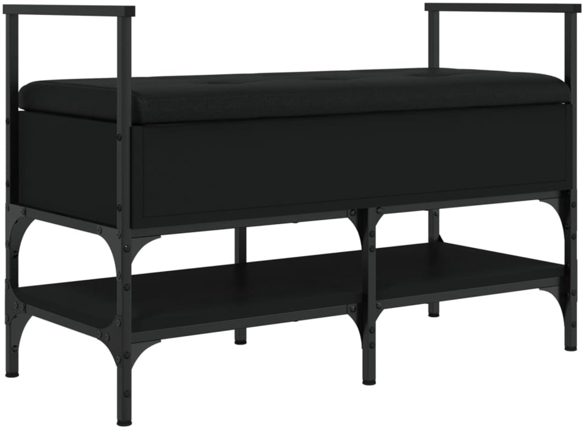 Schoenenkast | Schoenenbank 85,5x42x57,5 cm bewerkt hout zwart (6932537460023)