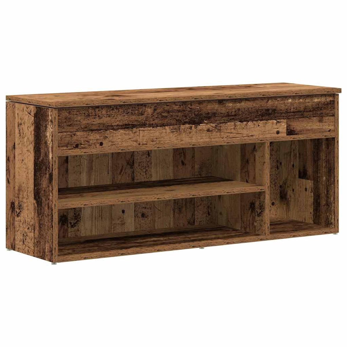 Schoenenkast | Schoenenbank | Schoenenrek 102x30,5x45 cm bewerkt hout oud houtkleurig (6248446696034)