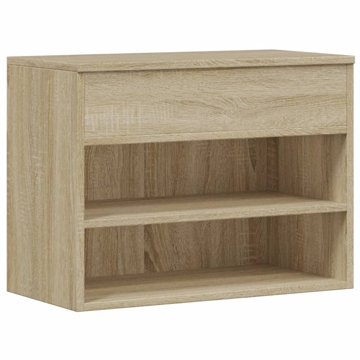 Schoenenkast | Schoenenbank | Schoenenrek 60x30x45 cm bewerkt hout sonoma eikenkleurig (6248446696690)