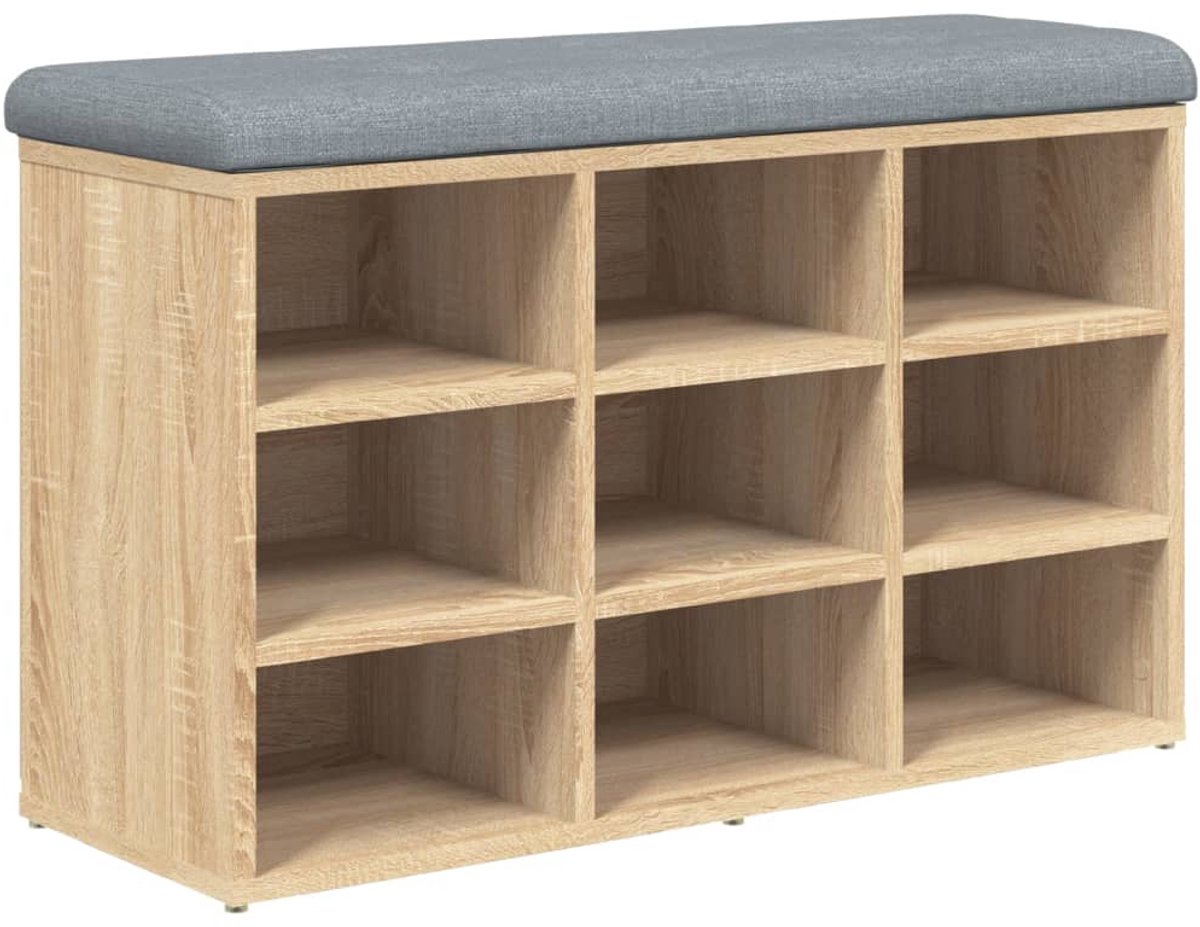 Schoenenkast | Schoenenbank Sonoma Eiken 82x32x50 cm Bewerkt Hout (6932537460115)