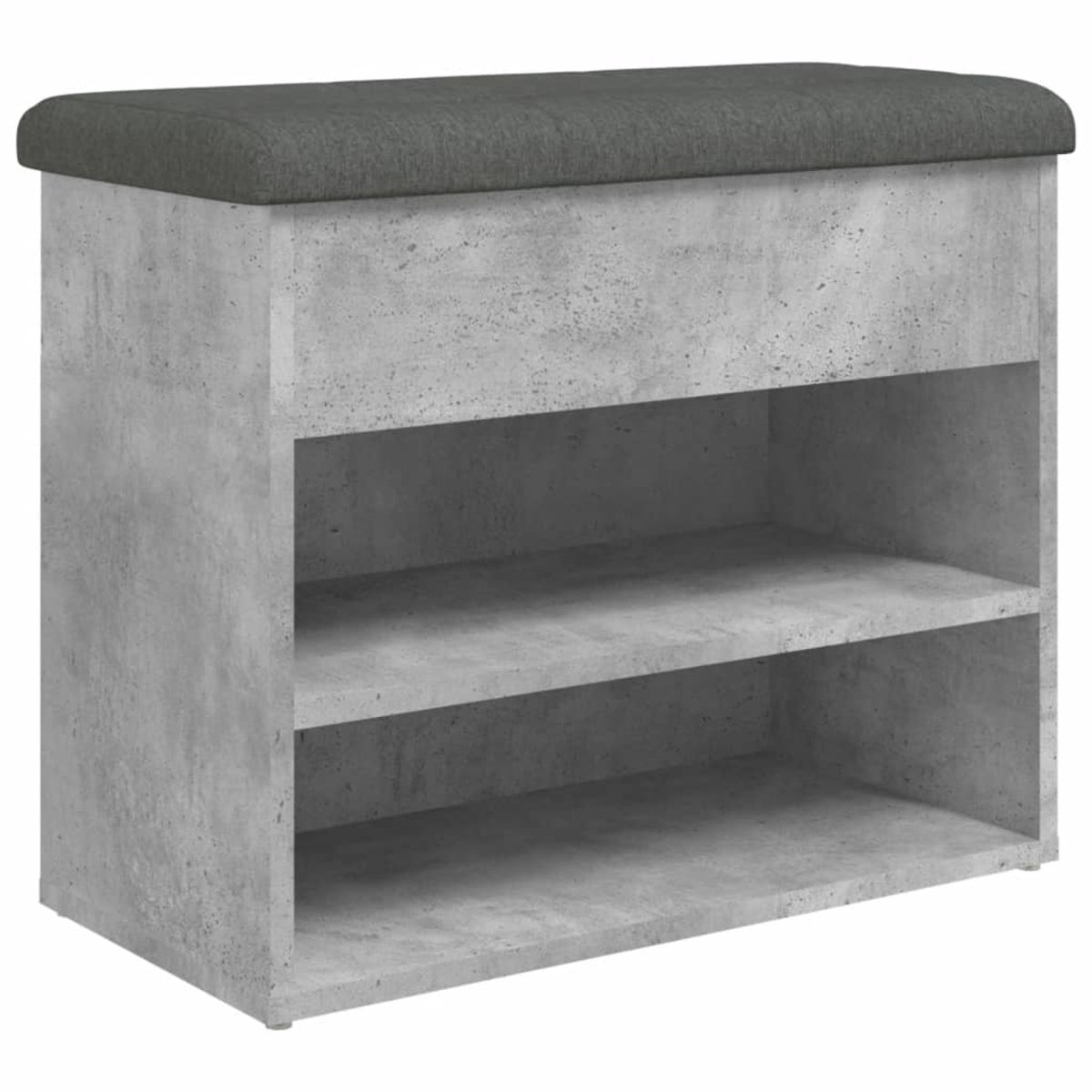 Schoenenkast | Schoenenbankje 62x32x50 cm bewerkt hout betongrijs (6932537460269)