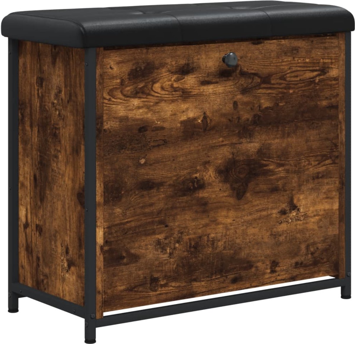 Schoenenkast | Schoenenbankje met klaplade 62x32x56 cm gerookt eikenkleurig (6932537460429)
