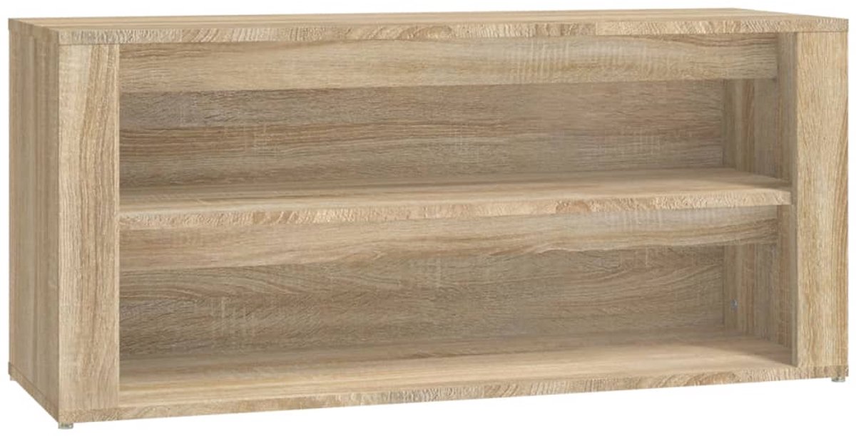 Schoenenkast | Schoenenrek 100x35x45 cm bewerkt hout sonoma eikenkleurig (6932537461396)