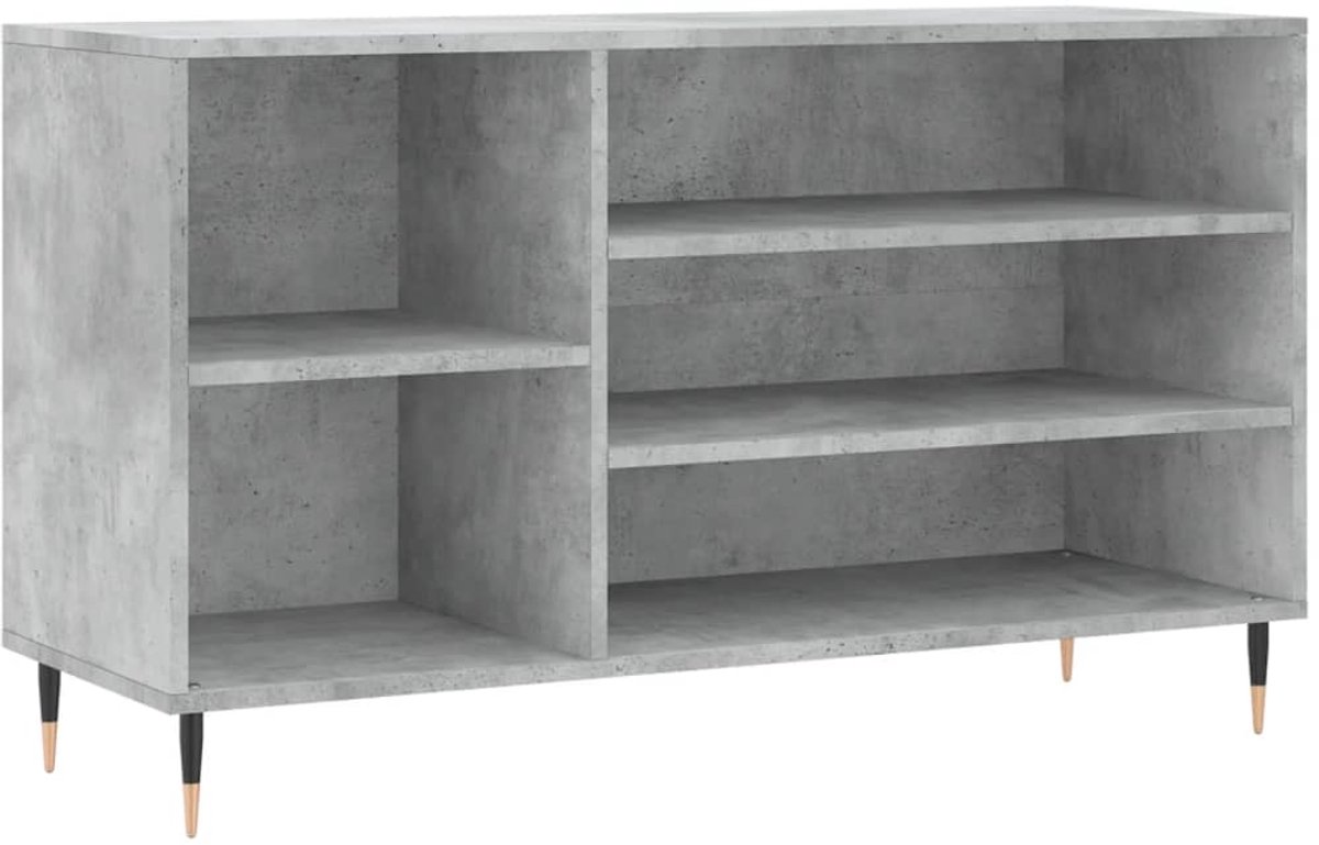 Schoenenkast | Schoenenrek 102x36x60 cm bewerkt hout betongrijs (6932537460450)