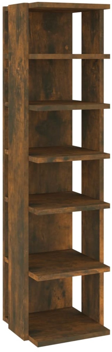 Schoenenkast | Schoenenrek 27,5x27x102 cm bewerkt hout gerookt eikenkleurig (6248446697338)