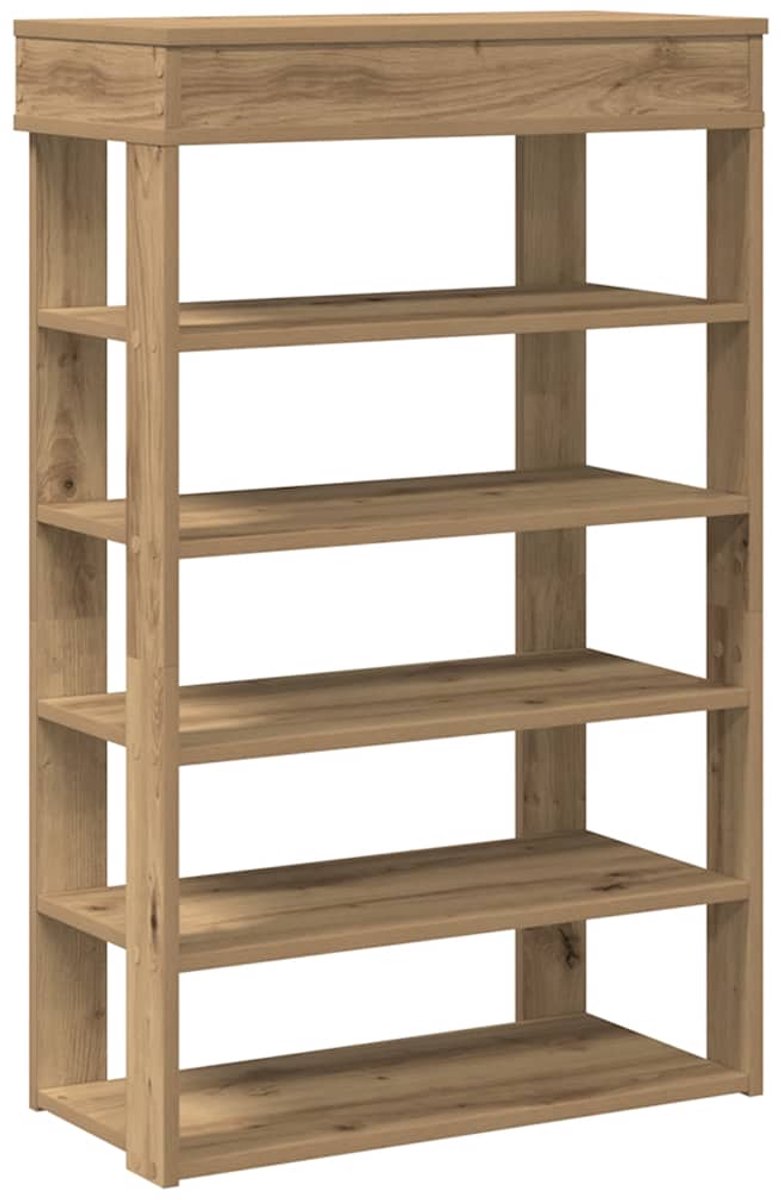 Schoenenkast | Schoenenrek 60x30x98 cm bewerkt hout artisanaal eikenkleur (6248446697932)