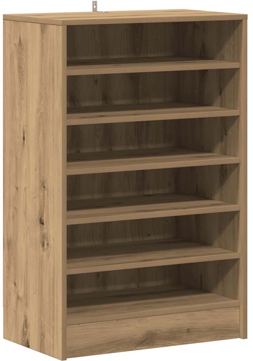 Schoenenkast | Schoenenrek 60x35x92 cm bewerkt hout artisanaal eikenkleur (6932537460856)