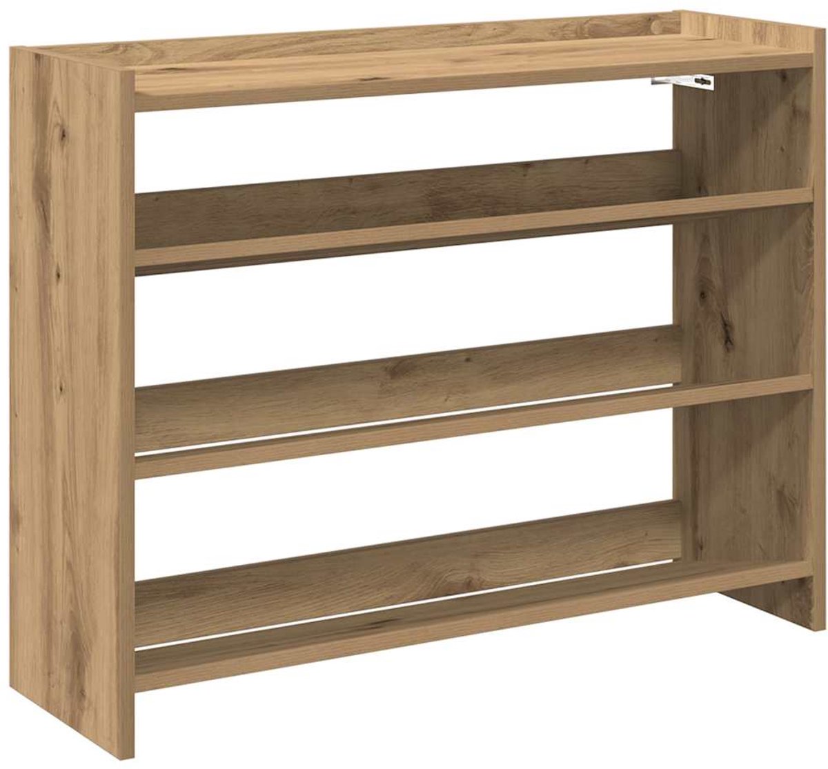 Schoenenkast | Schoenenrek 80x25x62 cm bewerkt hout artisanaal eikenkleur (6248446698366)