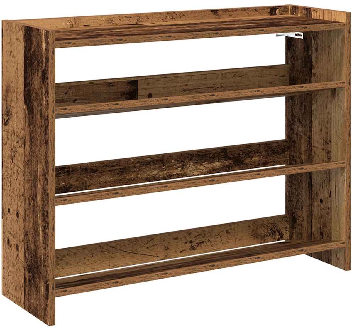 Schoenenkast | Schoenenrek 80x25x62 cm bewerkt hout oud houtkleurig (6248446698403)