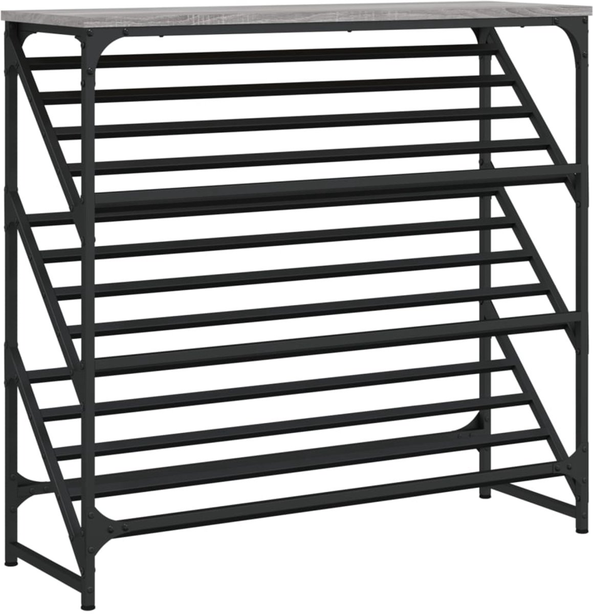 Schoenenkast | Schoenenrek 90x30x85 cm bewerkt hout grijs sonoma (6248446698656)