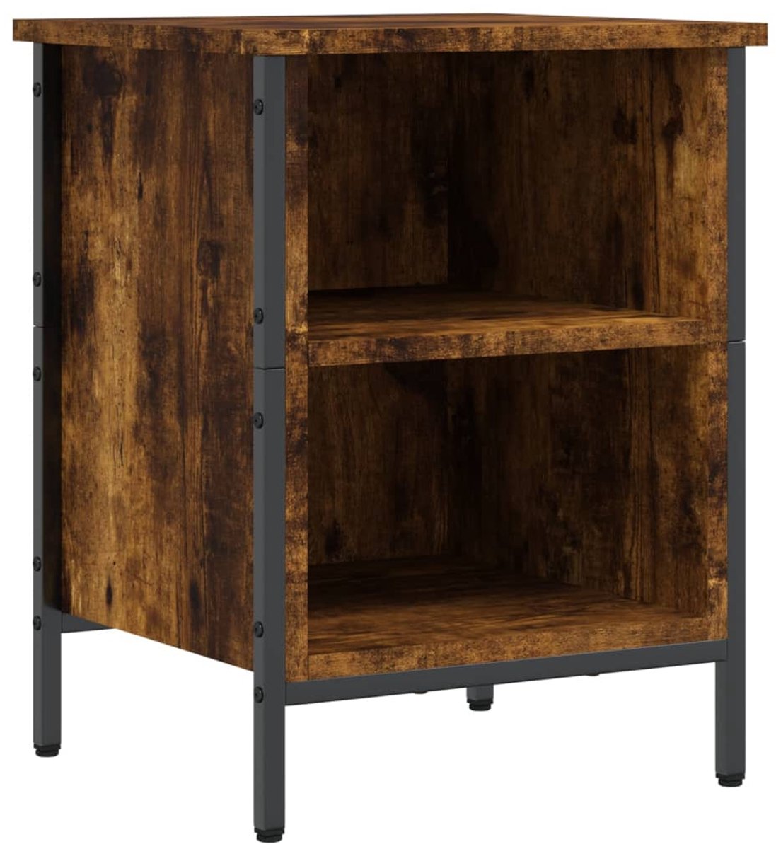 Schoenenkast | Schoenenrek | Opbergkast 38x35x50 cm bewerkt hout gerookt eikenkleurig (6248446689722)