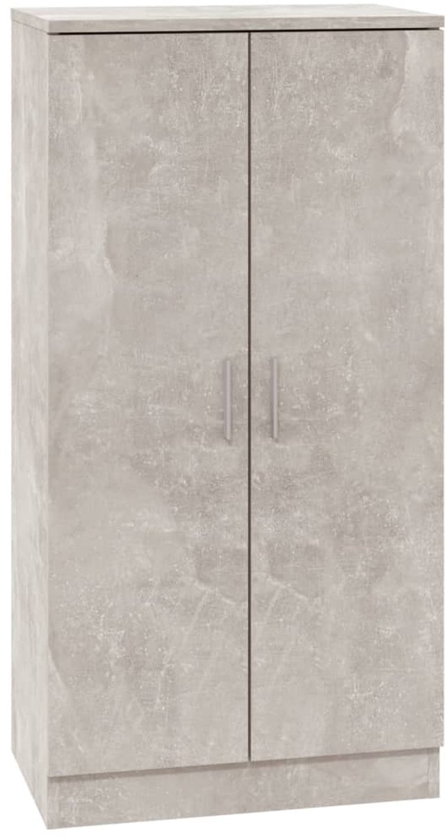 Schoenenkast | Schoenenrek | Opbergkast 55x35x108 cm bewerkt hout betongrijs (6248446690353)