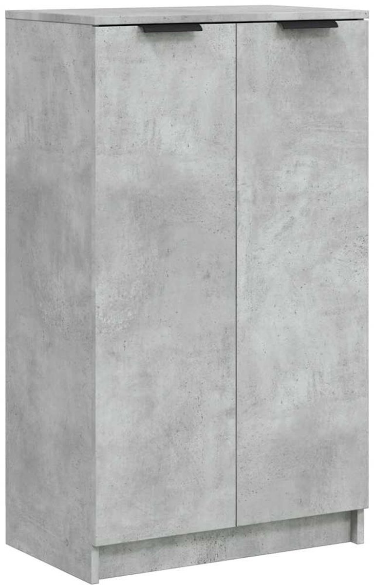 Schoenenkast | Schoenenrek | Opbergkast 59x35x100,5 cm bewerkt hout betongrijs (6248446690506)