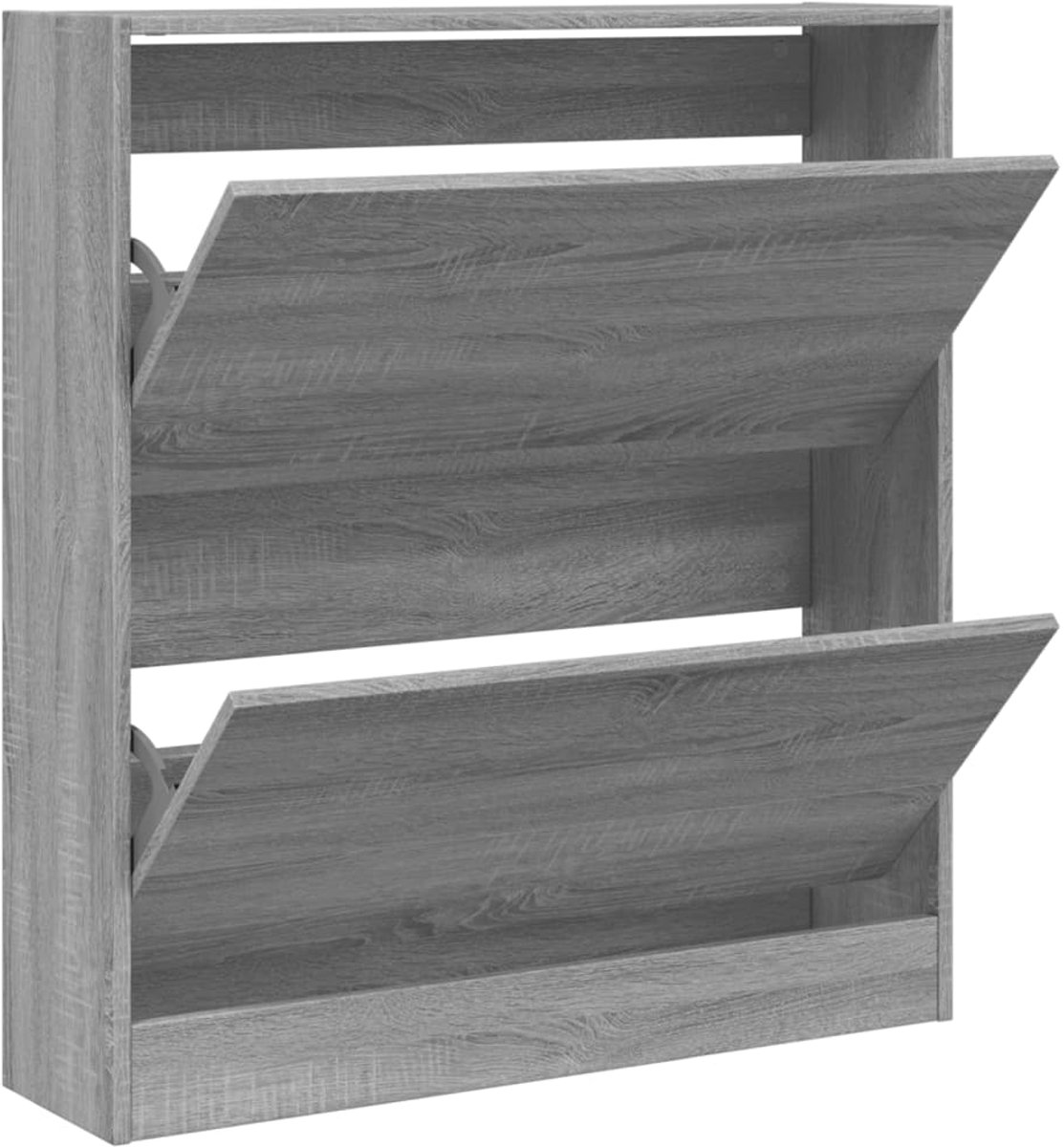 Schoenenkast | Schoenenrek | Opbergkast 80x21x87,5 cm bewerkt hout grijs sonoma eikenkleur (6248446692524)