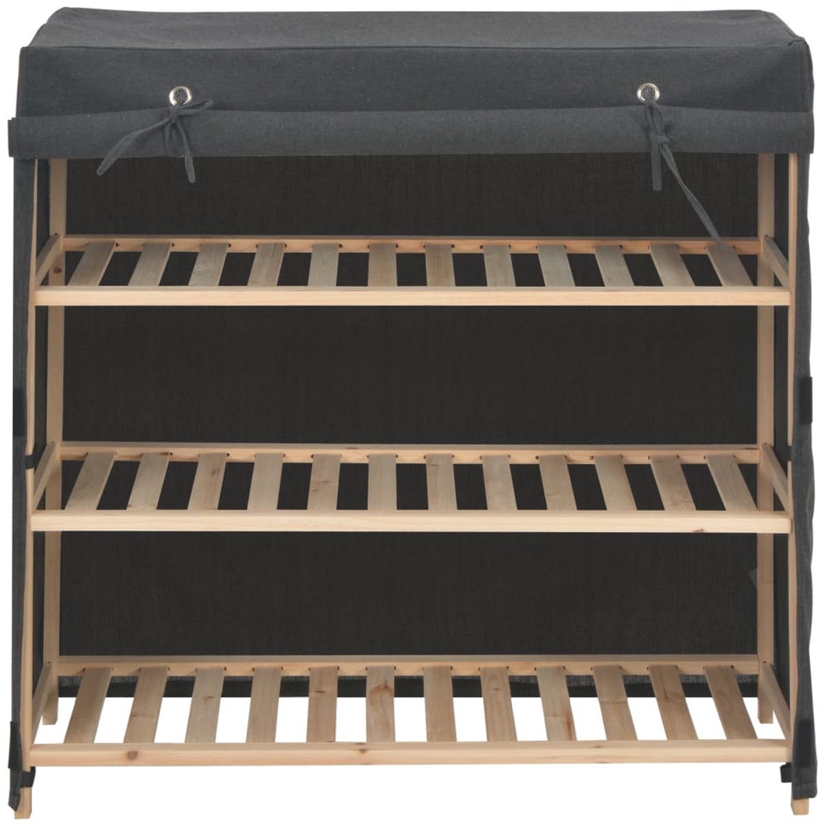 Schoenenkast | Schoenenrek | Opbergkast met hoes 79x40x80 cm stof grijs (6248446693958)