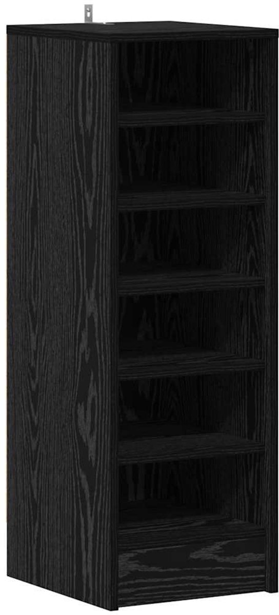 Schoenenkast | Schoenenrek | Opbergkast met plank Zwart eiken 32 x 35 x 90 cm Bewerkt hout (6248446694351)
