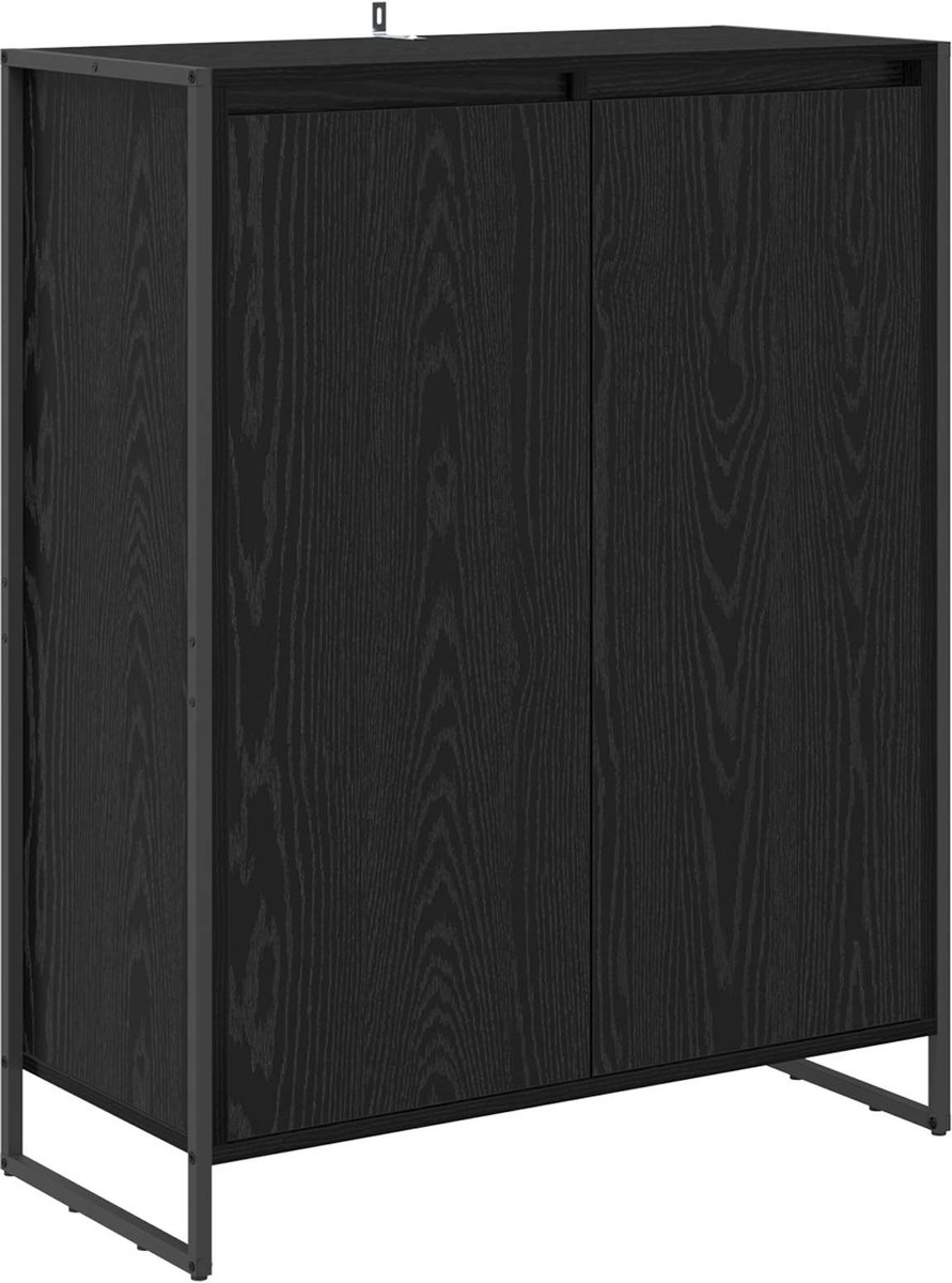 Schoenenkast | Schoenenrek Zwart Eiken 79 x 36 x 100 cm Bewerkt hout (6932537461327)