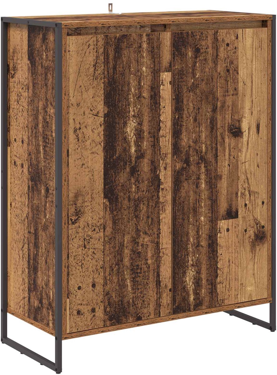 Schoenenkast | Schoenenrek met opslag Oud Hout 79 x 36 x 100 cm Bewerkt hout (6932537461198)