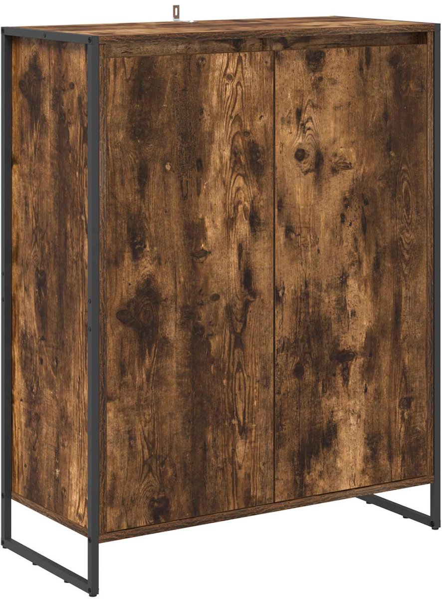 Schoenenkast | Schoenenrek met opslag Rook Eik 79 x 36 x 100 cm Bewerkt hout (6932537461228)