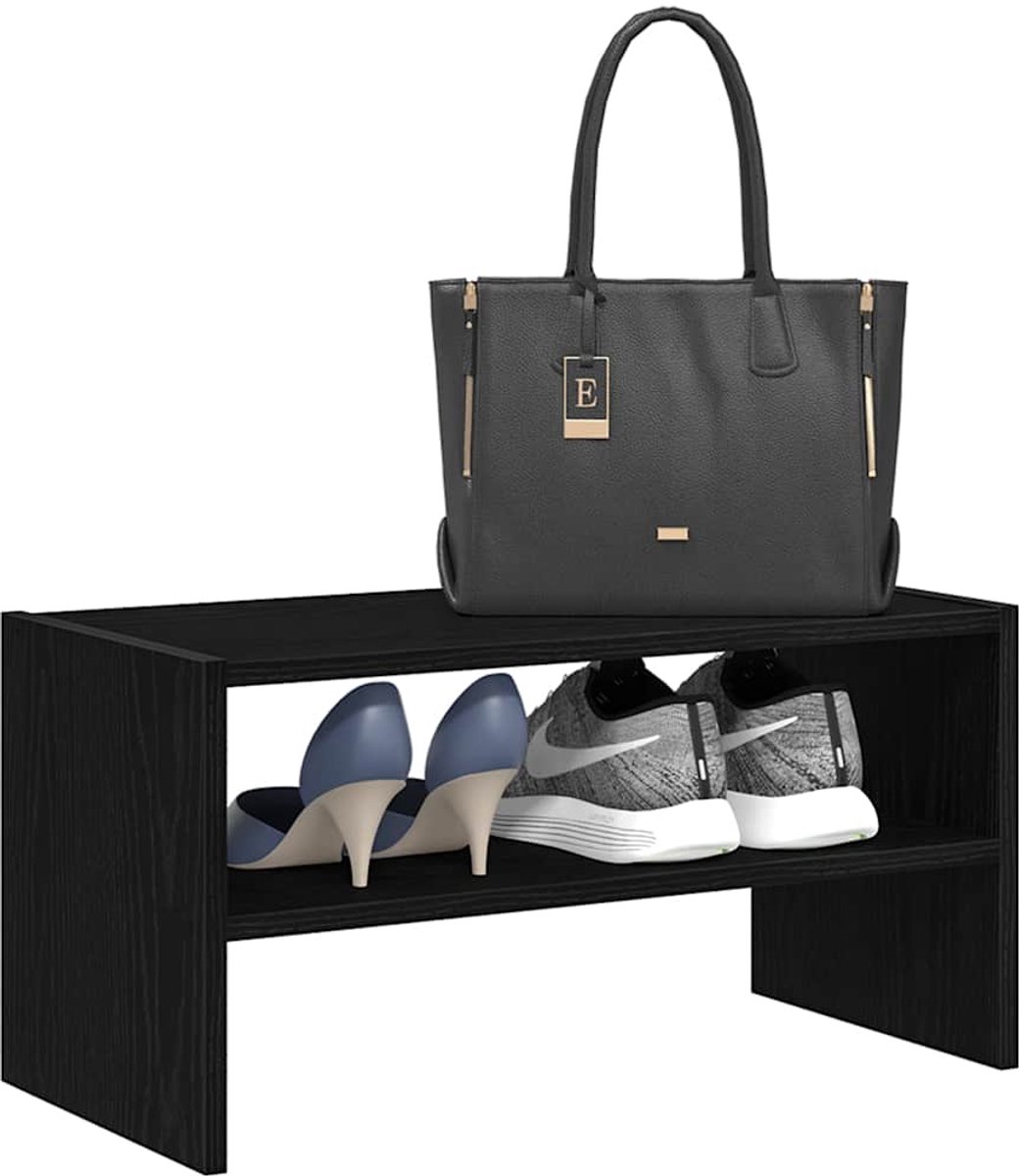 Schoenenkast | Schoenenrek stapelbaar 60x30x30,5 cm zwart eikenkleurig (6932537461525)