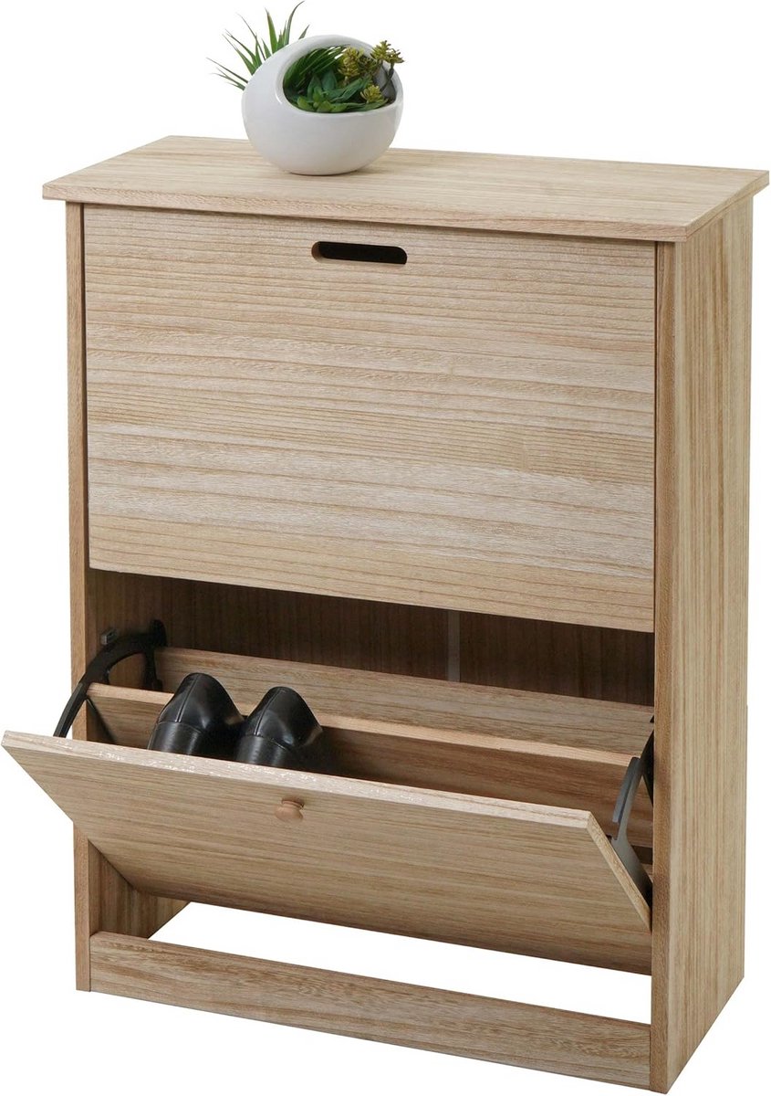 Schoenenkast met 2 Klapvakken voor Hal of Slaapkamer - Ruimtebesparend en MVG-gecertificeerd (9101059499331)