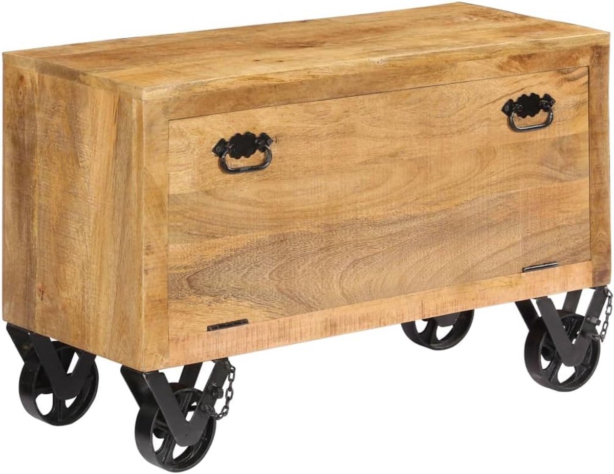 Schoenenkast met 2 deuren 86x35x55 cm Massief Mangohout (9101057439599)