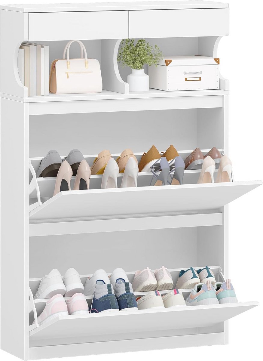 Schoenenkast met 4 vakken en verstelbare opslag voor 16 paar (9101062395613)