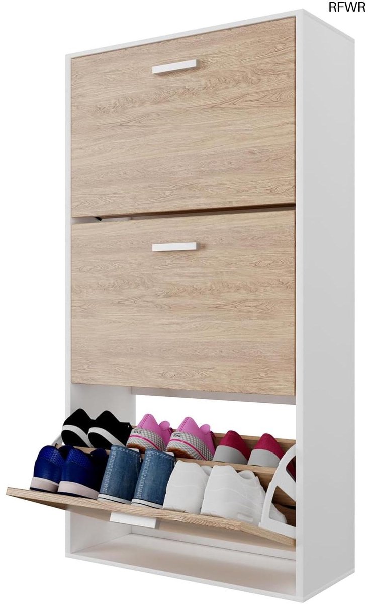 Schoenenkast met Grote Capaciteit voor 24 Paren - Modern en Scandinavisch Design (9101066952966)
