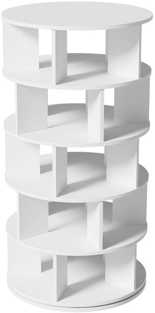 Schoenenkast opbergkast multifunctionele kast Met 5 planken draaibaar in hoeken 60x60x115 cm wit (4255890902514)