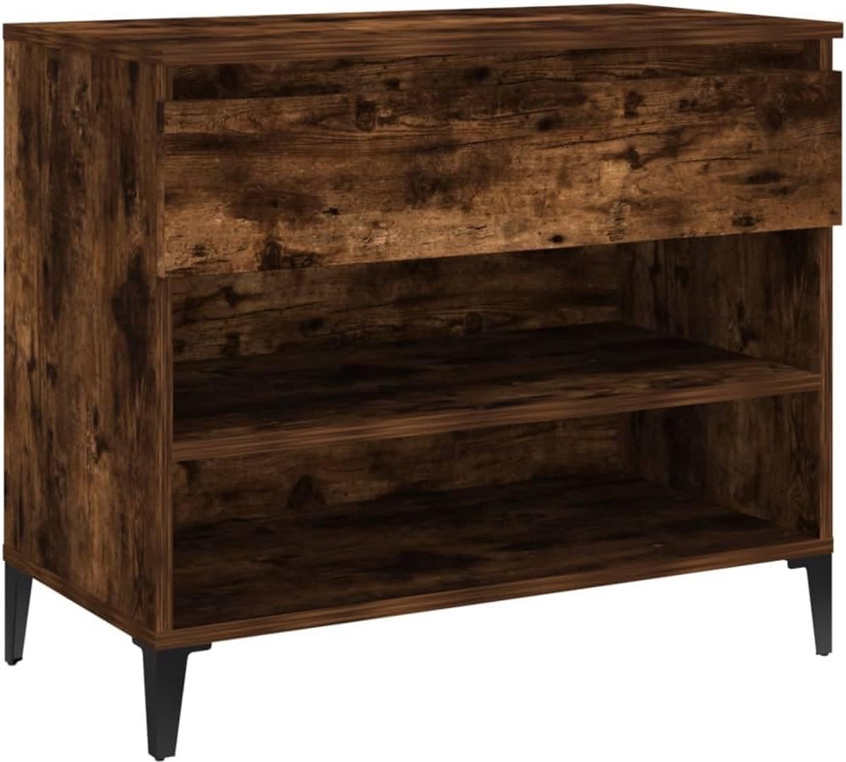 Schoenenkast voor 12-16 Paar Schoenen - Houtlook Gerookt Eiken - Compact Schoenenrek (9101057437311)