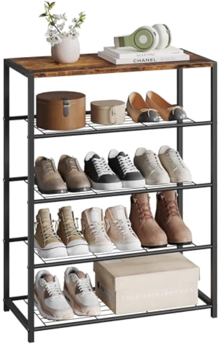 Schoenenrek 4-Laags Met Opbergvak - Schoenenbank Voor 12 Paar - Voor Hal En Badkamer 63 × 30 × 87 Cm (5487571813164)