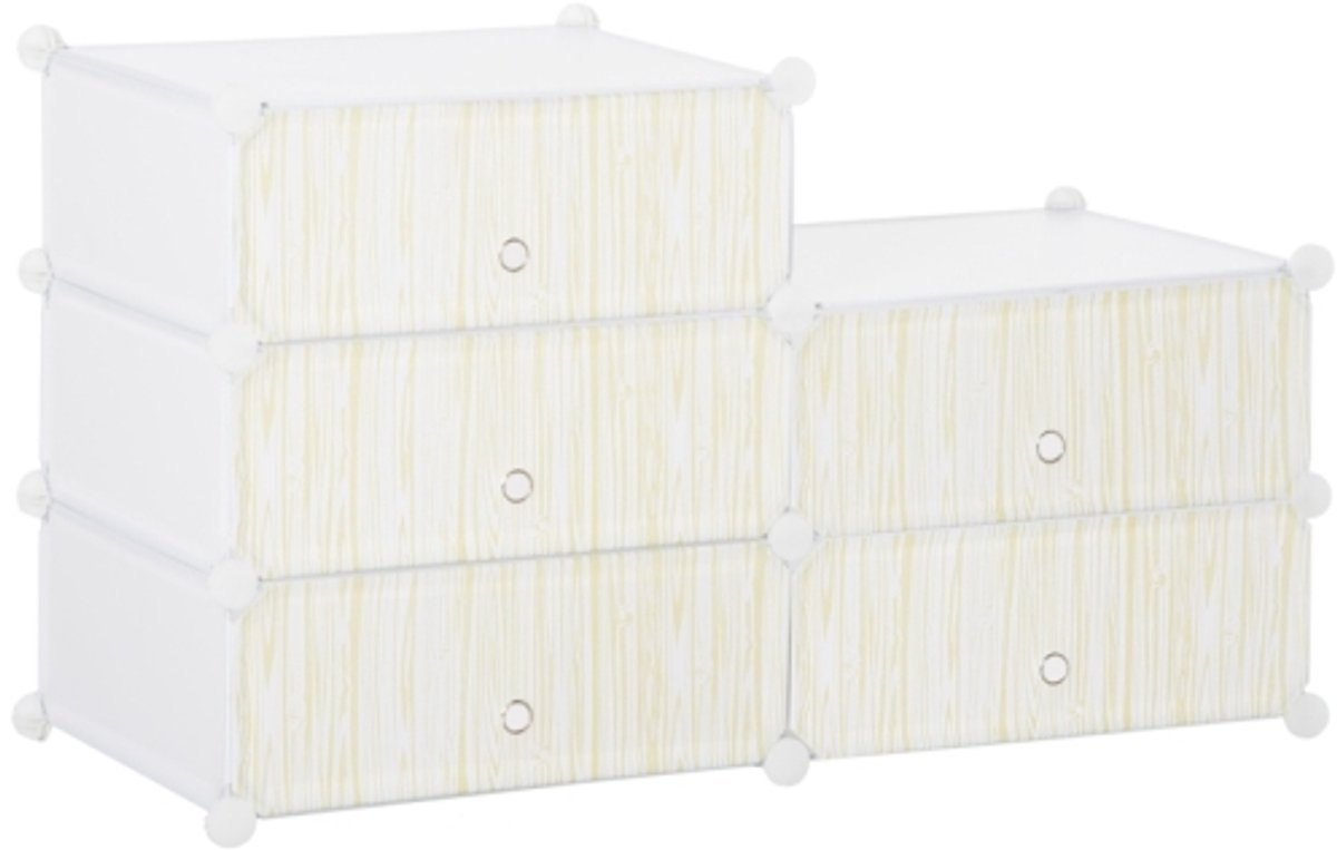 Schoenenrek 49x36,5x108cm Schoenkast Wit Plastic Vrij Te Rangschikken Stevig En Schokbestendig DIY Steekrek Modern Ontwerp Geschikt Voor Hal (4255890950553)