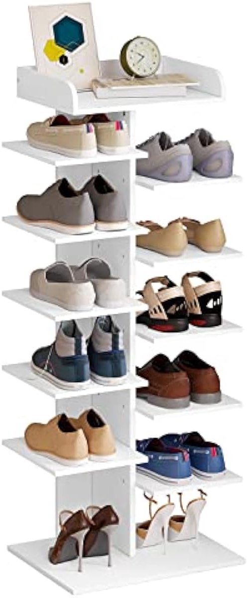 Schoenenrek Met 12 Niveaus - Ruimtebesparende Schoenenkast Wit - Voor Hal En Entree (5487571813041)