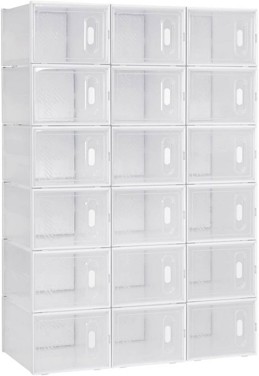 Schoenenrek - Stapelbare Schoenendozen - 18 stuks - Transparant (8721085275450)