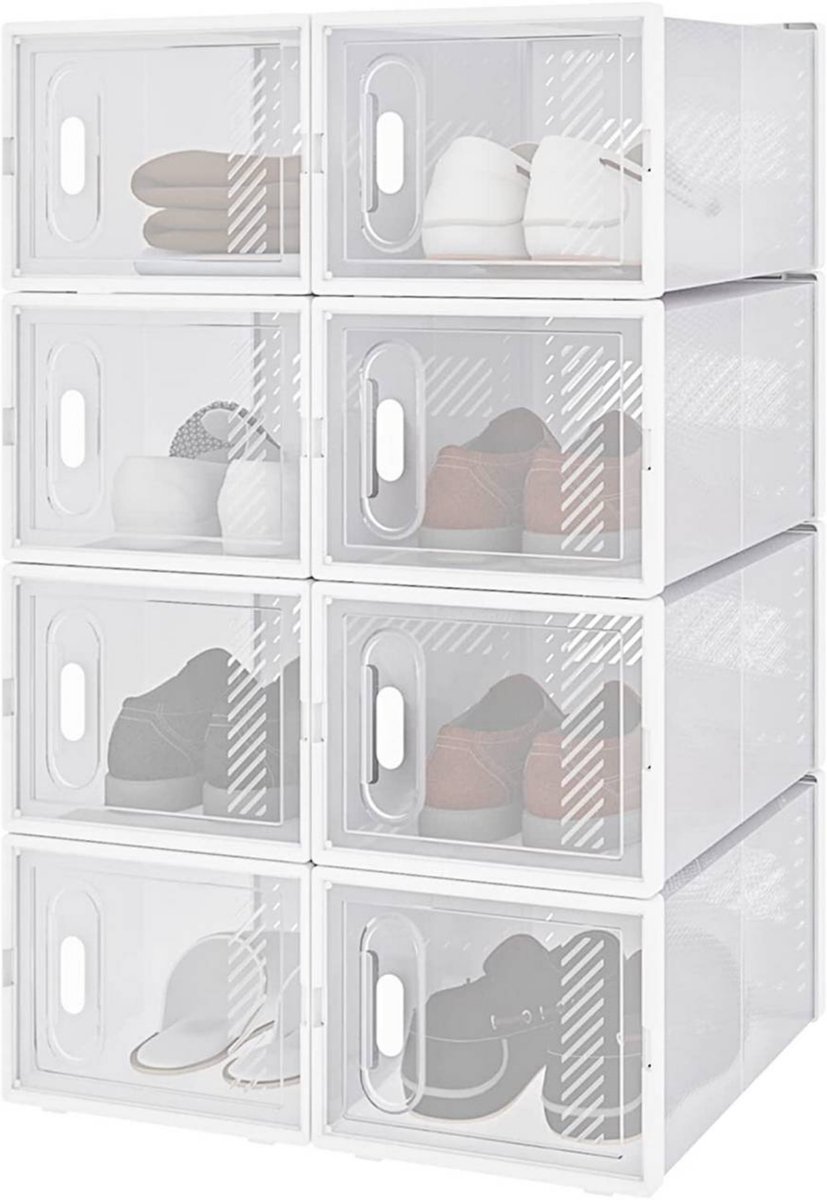 Schoenenrek - Stapelbare Schoenendozen - 8 stuks - Transparant (8721085275436)