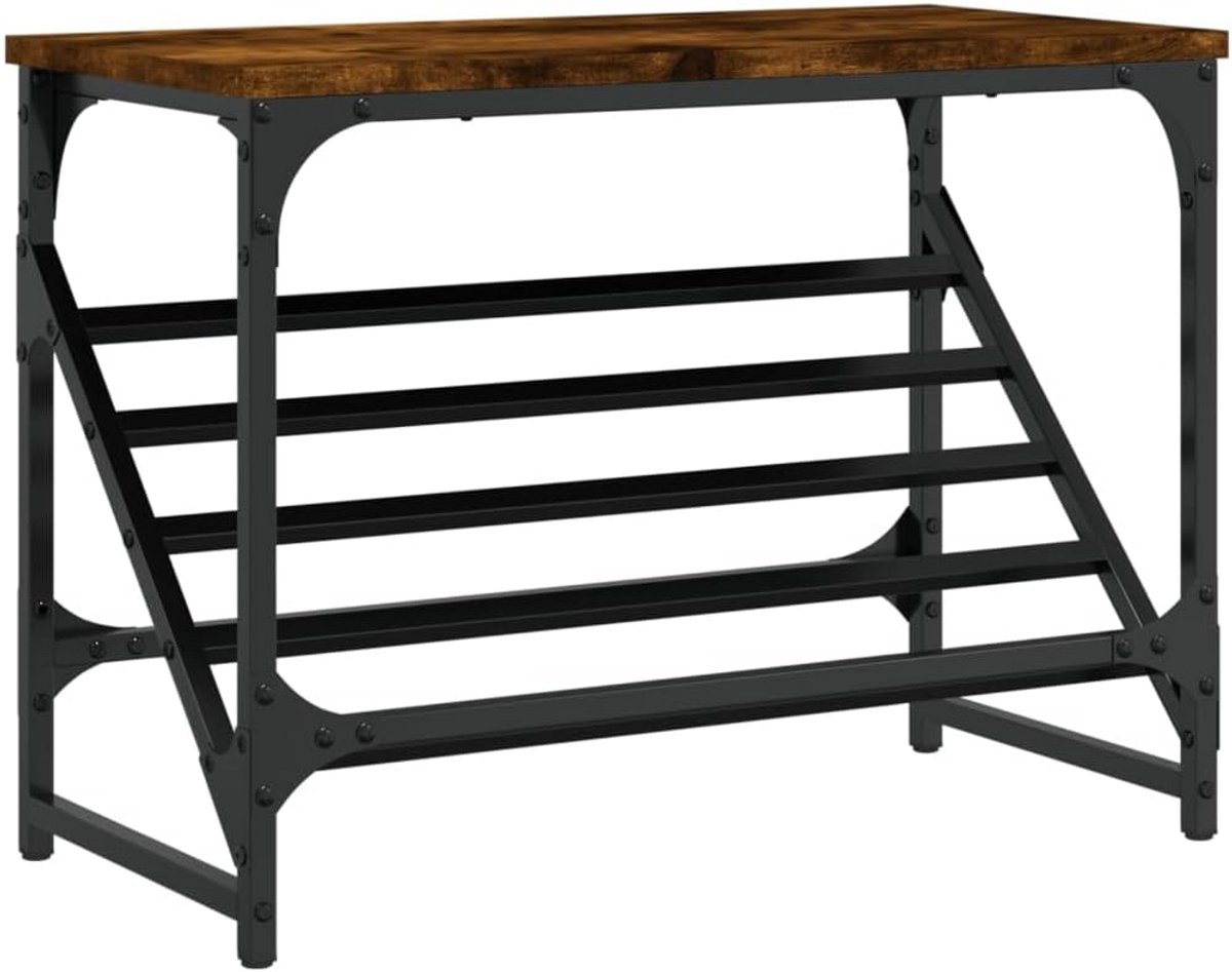 Schoenenrek met 2/3 lagen - Compacte schoenenkast voor gang of hal - Opbergmeubel hout (9101060747575)