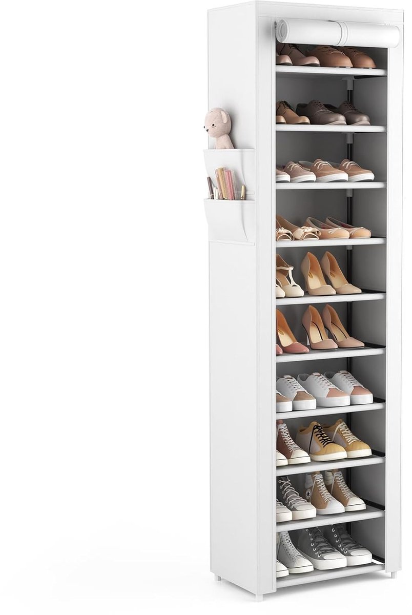 Schoenenrek - ruimtebesparend en smal - 10 niveaus - voor 20-22 paar (9505484514612)
